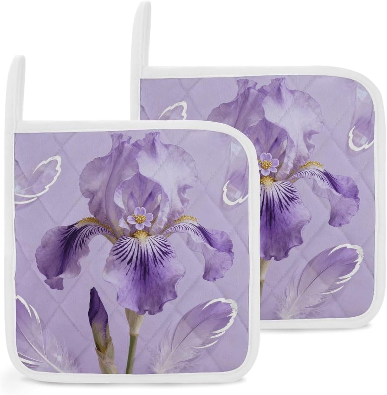 Lilac Purple Polyester Heat Resistant Pot Pad Non Slip Anti Scald Hot Dish Mat Reusable Table Protector for Kitchen Hot Pot Mat Wear Resistant Heat Proof Table Pad for Countertop Dining Room