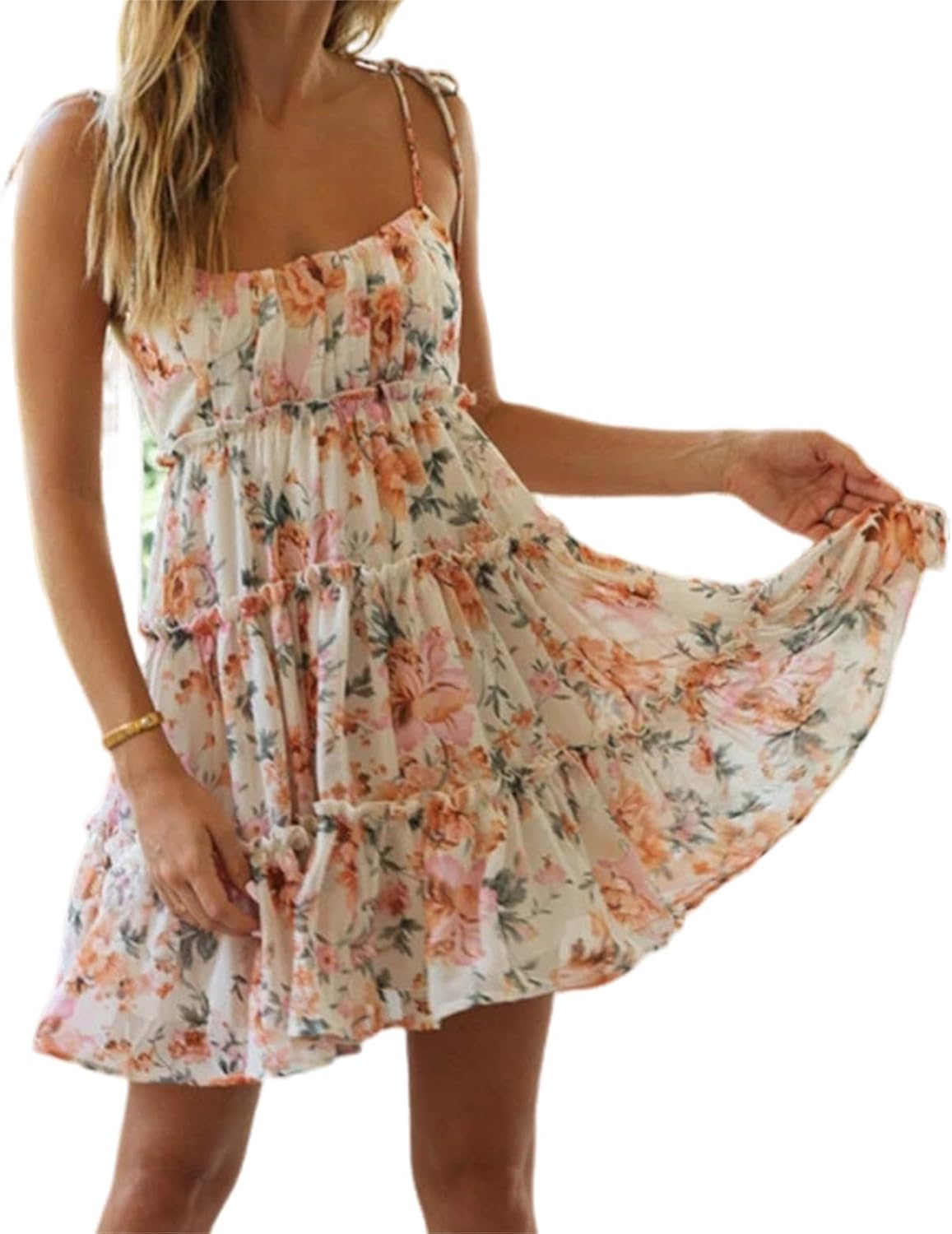 Gihuo Floral Mini Dress