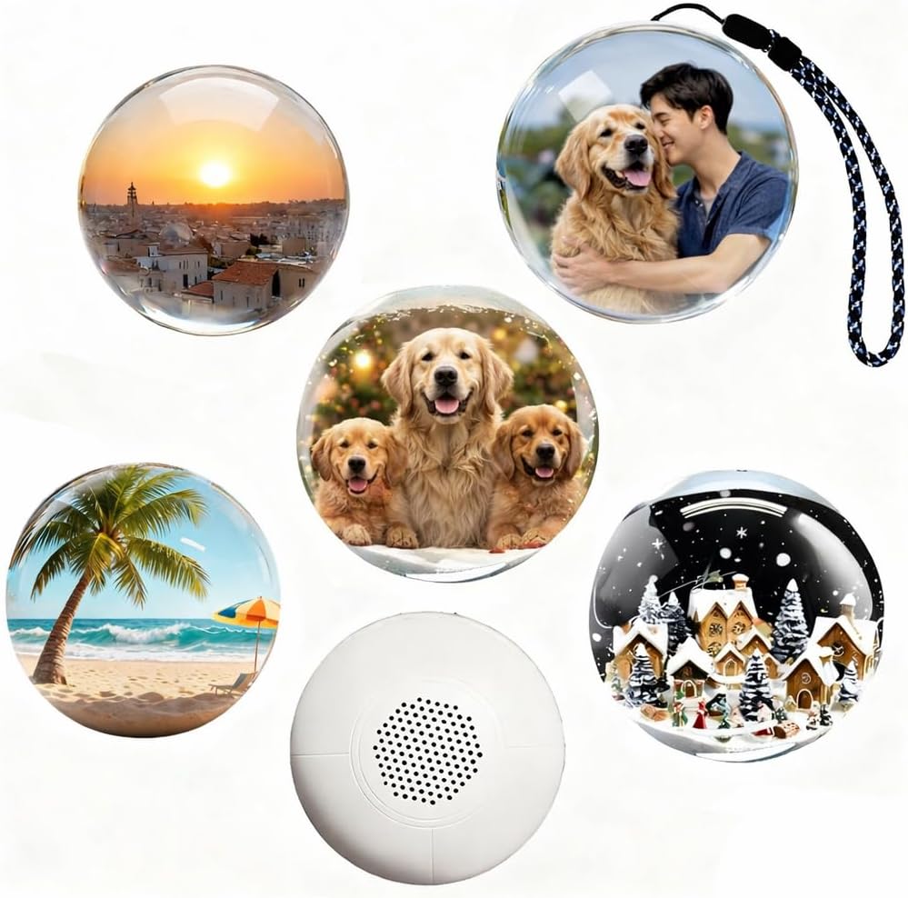 Pet Memorial Memory Orb – Video Keepsake for Dogs & Cats, Simple Photo & Video Display for Cherished Memories, Meaningful Remembrance Gift for Pet Lovers