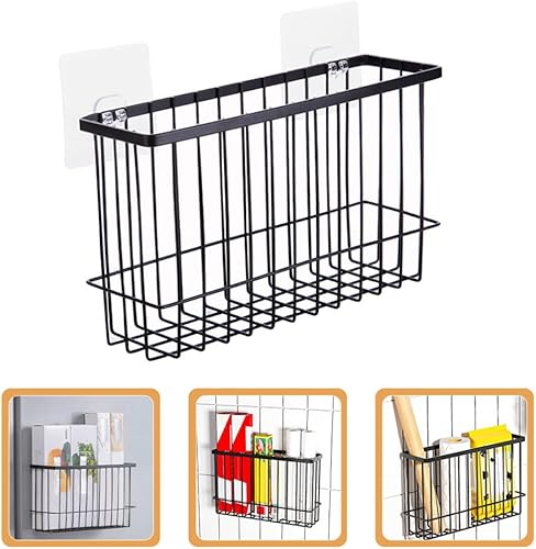 Miniatura 8 de Cabilock Hanging Wall Basket Non-punching Storage for Bathroom and Kitchen Capacity Organizer for Sundries and Towels Easy to Install Without Damage