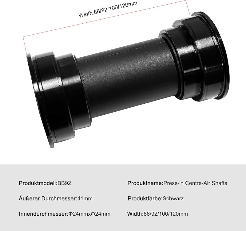 Monobloc pedalier presat Mimoke BB92 pentru ax tubular de 24 mm, dintr-o singură piesă, rezistent la apă, pentru biciclete CNC