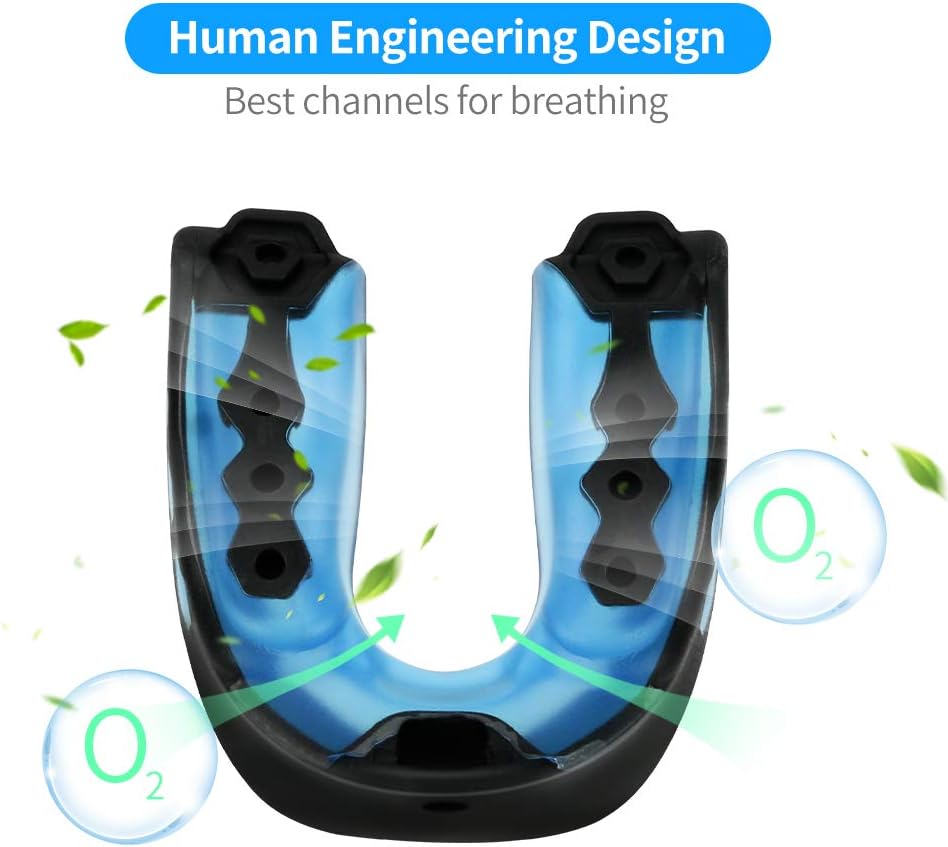 Number-one 2 Pack Soft Mouth Guard with Strap, Professional Sports Mouthguard for Boxing, Jujitsu, MMA, Football, Basketball, Hockey, Karate, Rugby Teeth Armor to Protect Braces for Adult & Youth : Sports & Outdoors