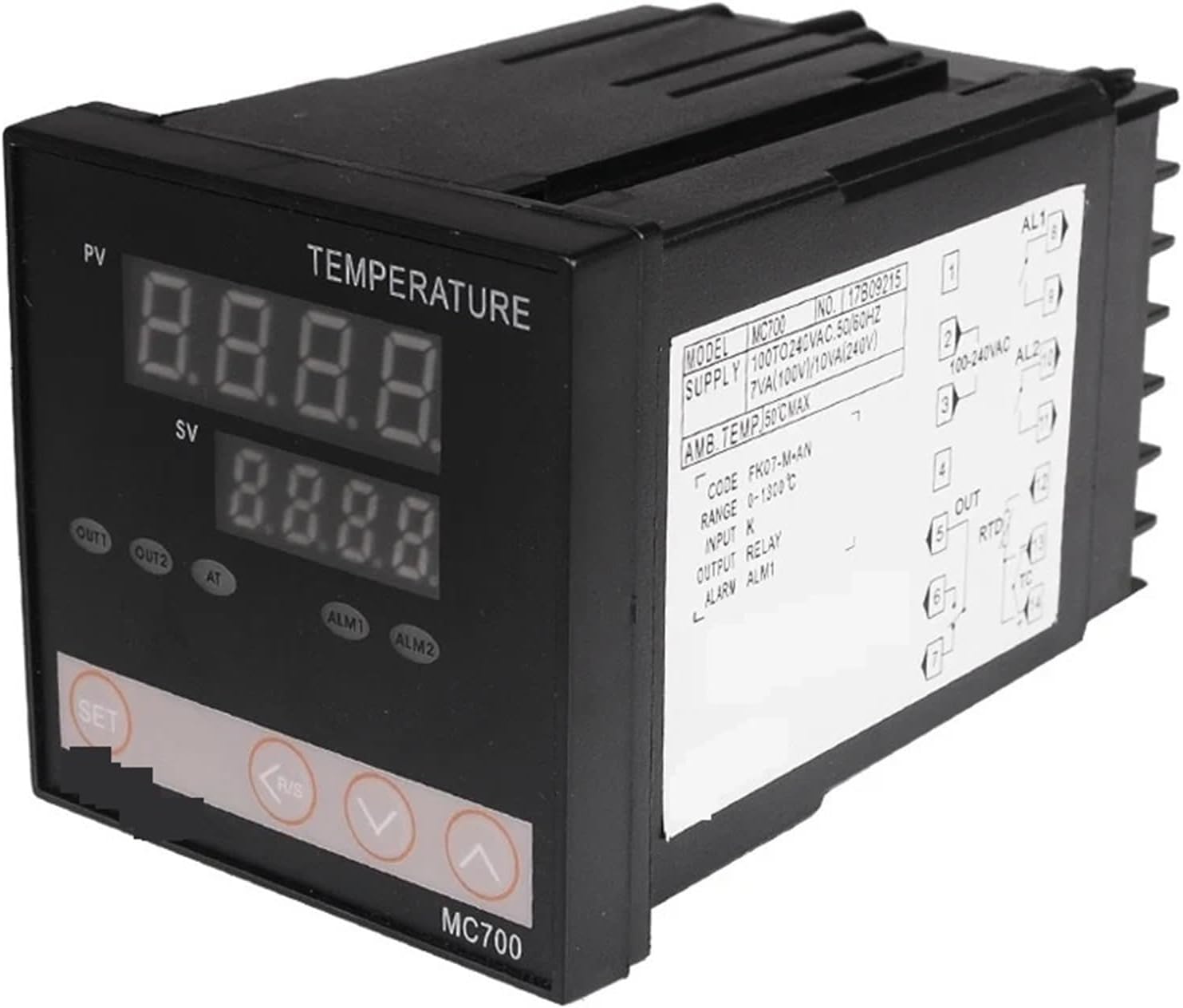 Digital PID Temperature Controller Universal Relay K Thermocouple PT100 Input Heating or Cooling MC700(Relay Output)