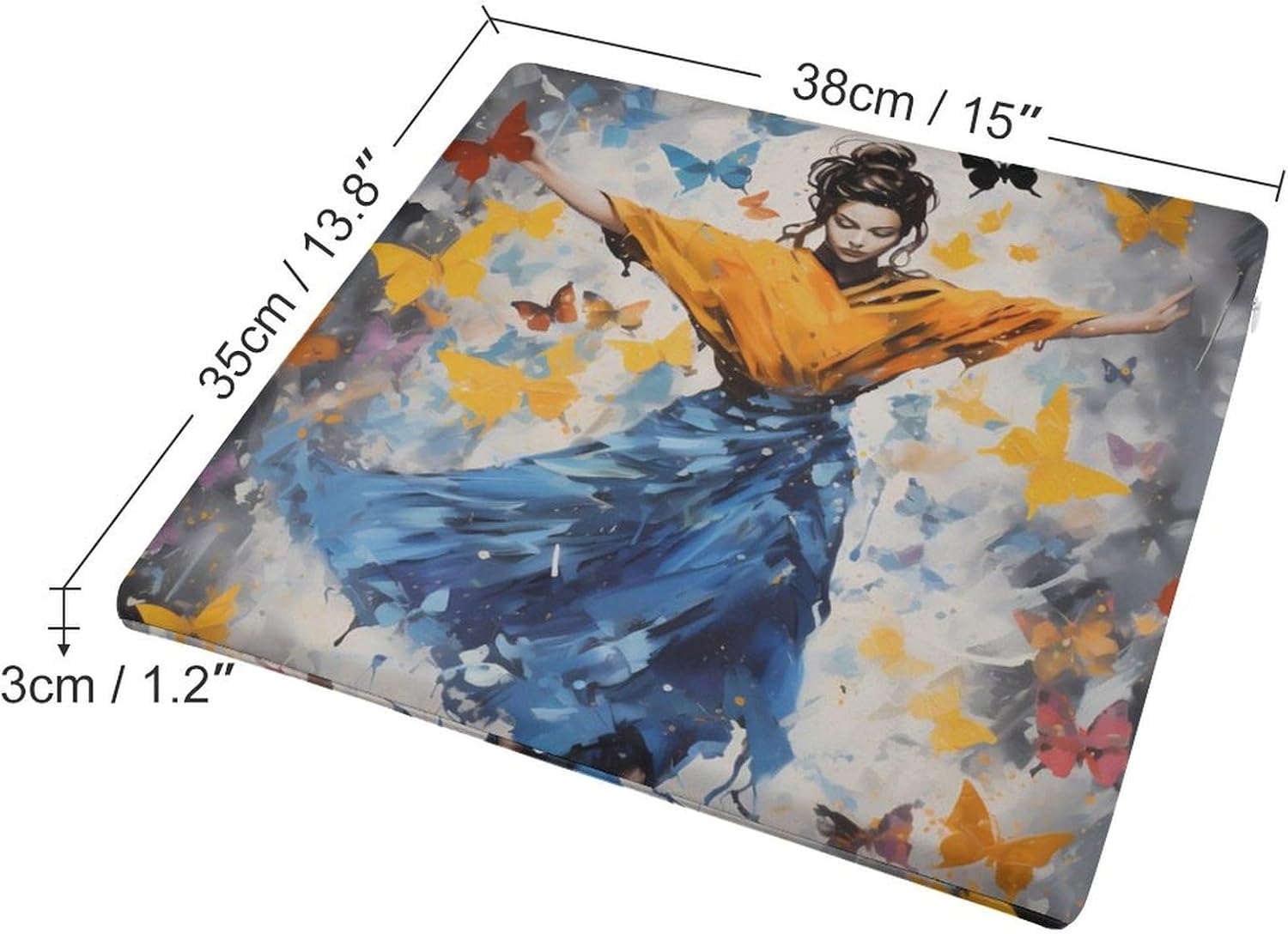 Watercolor Dancer of Butterflies Floor Pillow Meditation Yoga Cushion Square Chair Cushion Pillows Seating for Adults