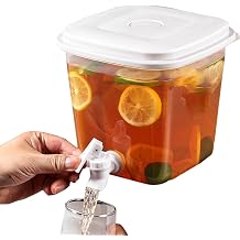 3.5L Beverage Dispenser With Spigot | Fridge Drinks Container | Cold Water Bucket | Kettle for Juice, Lemonade, Tea