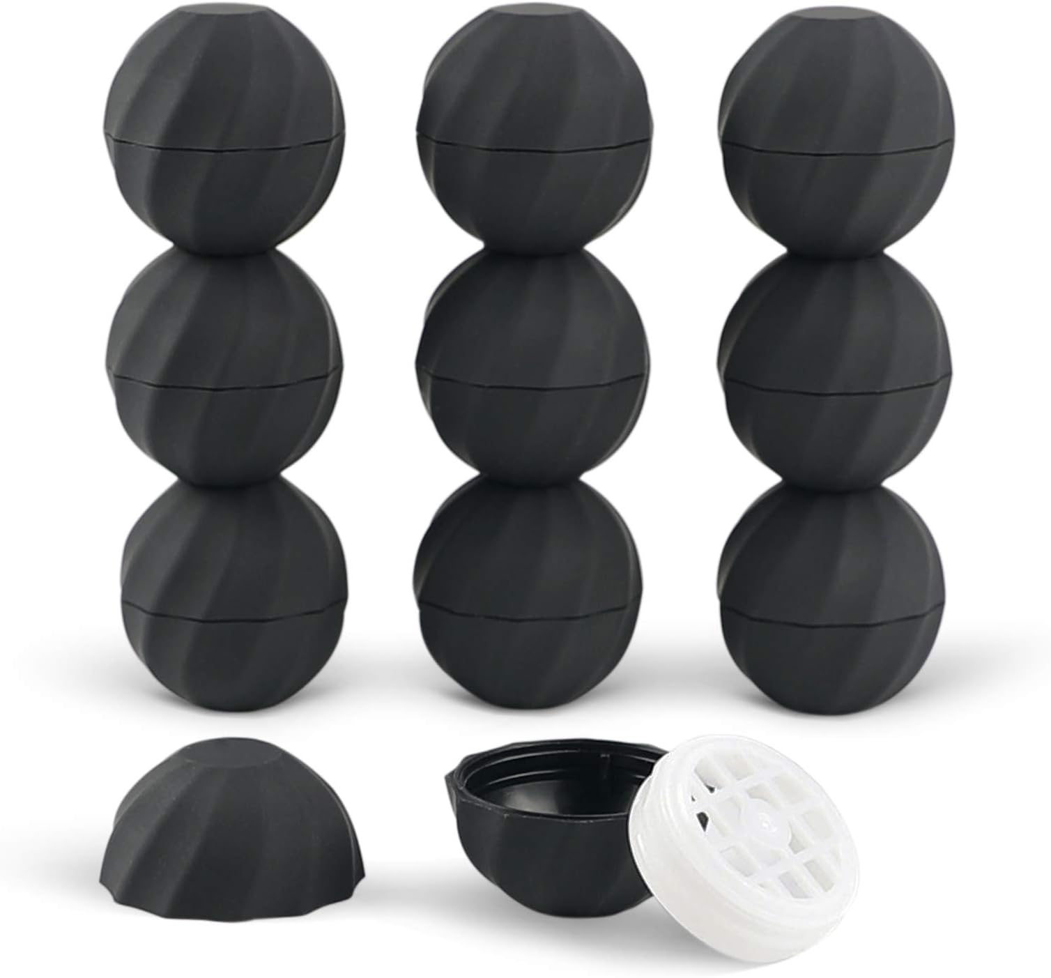 longway 0.24Oz (7ml) Empty Lip Balm Sphere Containers | Screw Cap Lipstick Tubes/Chapstick Tubes/Chapstick Holder for Lip Gloss & BPA FREE (Pack of 10, Black)