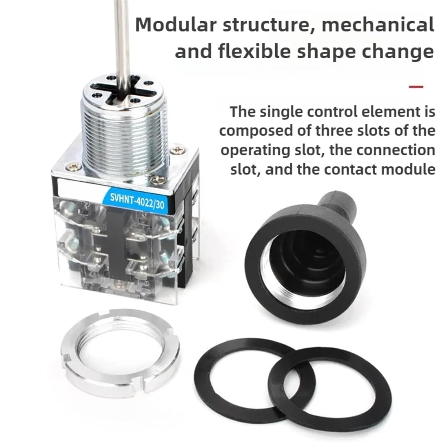 22/30MM Cross Switch Joystick Master Two-Way Four-Way Self-Locking Self Resetting Swing Control Lever 1Pcs(Gray)