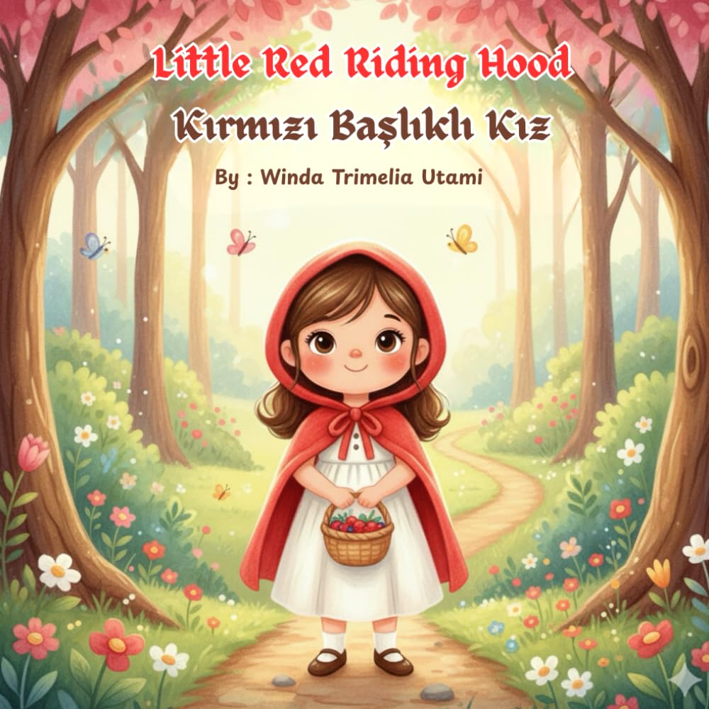 Bilingual Turkish-English Kids Storybook for Beginners (12 PAges) Little Red Riding Hood/Kırmızı Başlıklı Kız