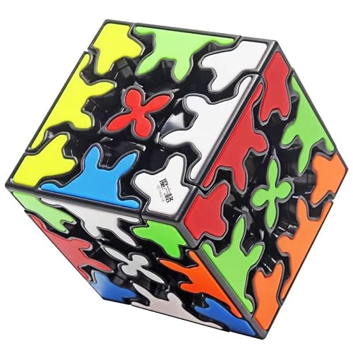 Cuberspeed 3x3 Gear Cube Speed Cube Black with Tiles Stickerless Gear 3x3 Magic Cube 3D Puzzle Twisty 3D Puzzle Brain Teasers Puzzles Toys