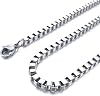 INBLUE Mens 1.5~4mm Wide Stainless Steel Necklace Box Chain Link Silver Tone 14~40 Inch