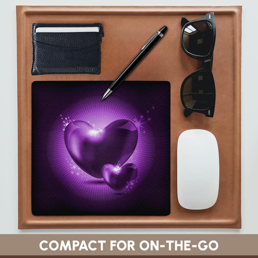 3dRose LLC 8 x 8 x 0.25 Inches Mouse Pad, Two Purple Hearts in a Spotlight (mp_101386_1)