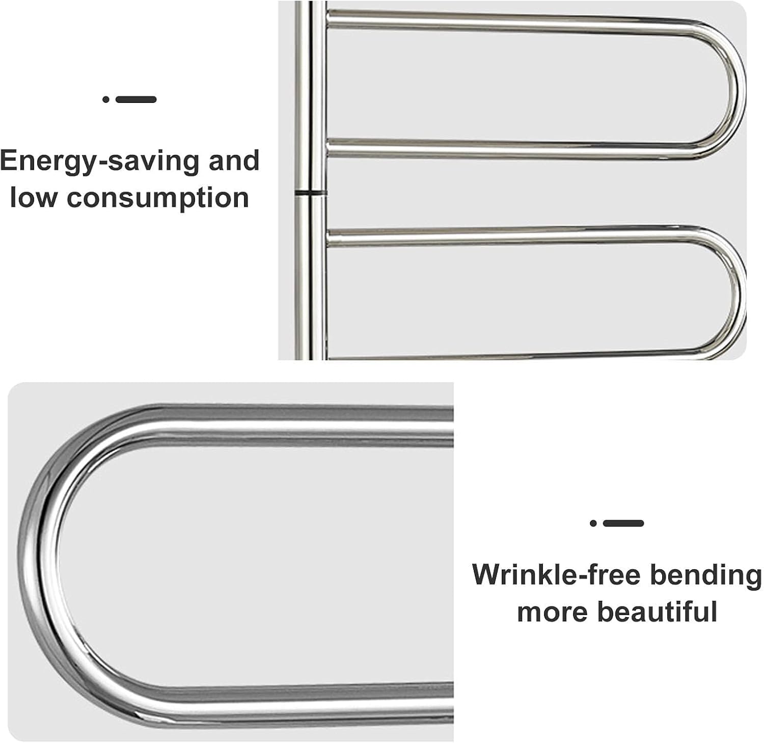 Wall Mounted Towel Warmer, 83W Electric Heated Swivel Rack Bar, 180° Rotatable Stainless Steel Heater Rail, Fast Heating, IPX4 Waterproof, for Bathroom