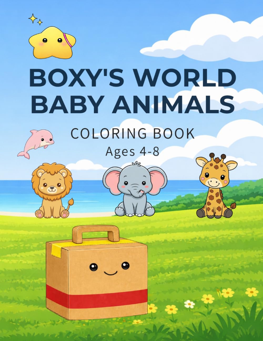 BOXY'S WORLD: BABY ANIMALS: Fun and Simple Coloring Book for Kids Ages 4–8