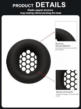 Protective Ear Pad Covers for CMF Headphone Pro Over-Ear Headphones, daunke Silicone (Including a Pair), Full Protection, Black