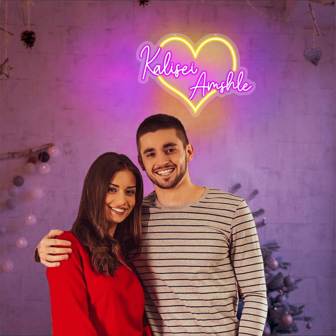 Nombre De Pareja Personalizado Corazón Luz De Neón Led Para El Día De San Valentín, Nombre Personalizado Del Amante Letra Corazón Letrero De Neón, Aniversario Boda Regalo De Neón Para Novio Novia