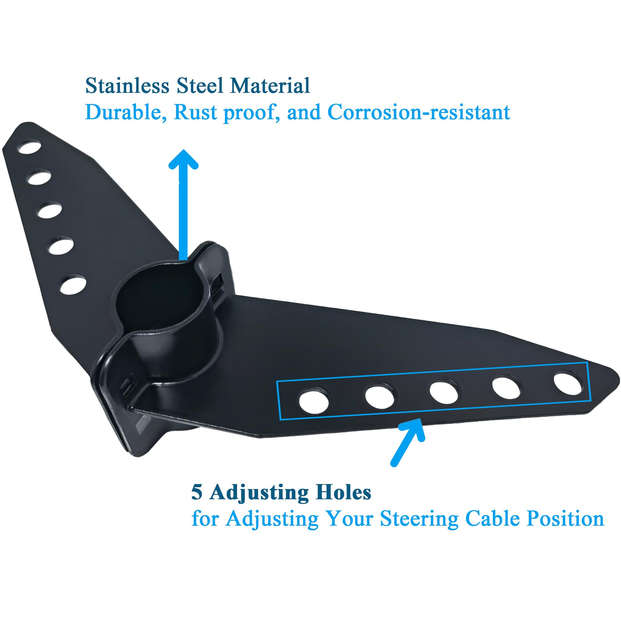 Generic Steering Triangle for Brushless Kayak and Withbrush Electric Trolling Motors,Easy Installation,Outboard Motor and other Auxiliary Motors (Black, stainless steel)