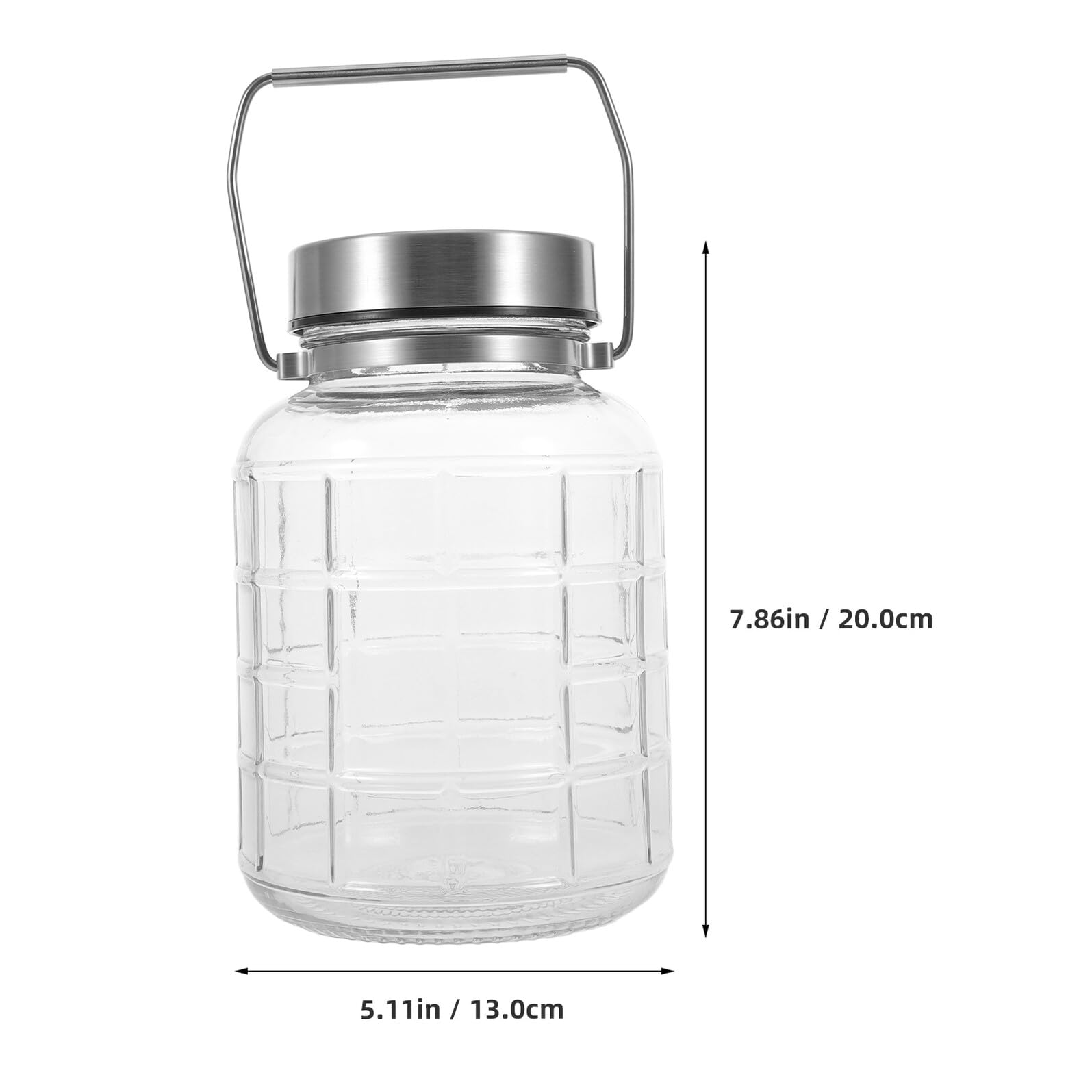 VALICLUD Frasco de Fermentación de Vidrio con Boca Ancha y Válvula de Aire Recipiente Hermético para Almacenamiento de Alimentos para Fermentación de Arroz Vino Vegetales y Cereales