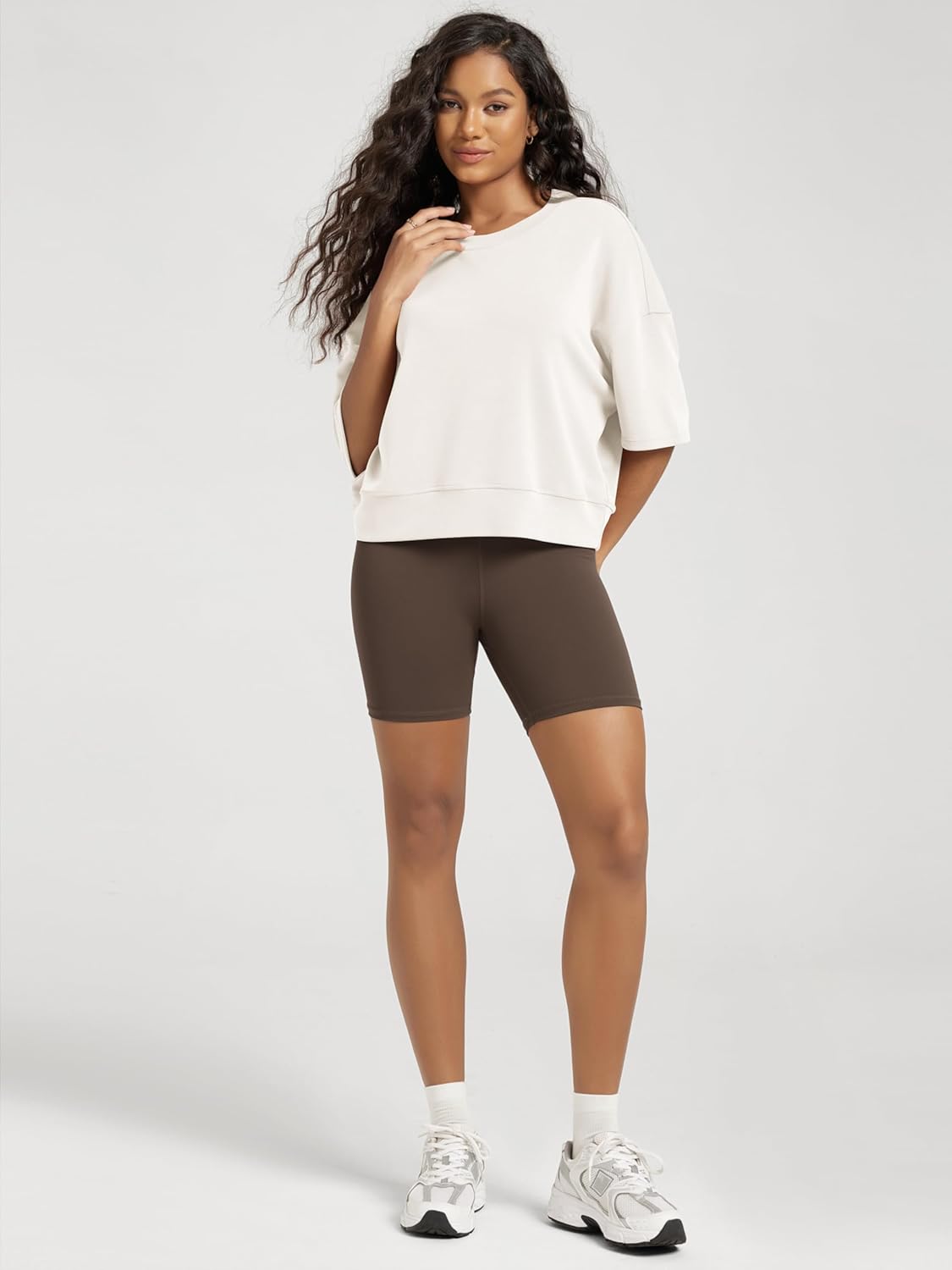 ODODOS Modal Soft Short Sleeve T-Shirts for Women Oversized Crew Neck Tee Relaxed Pullover Tops - Image 4