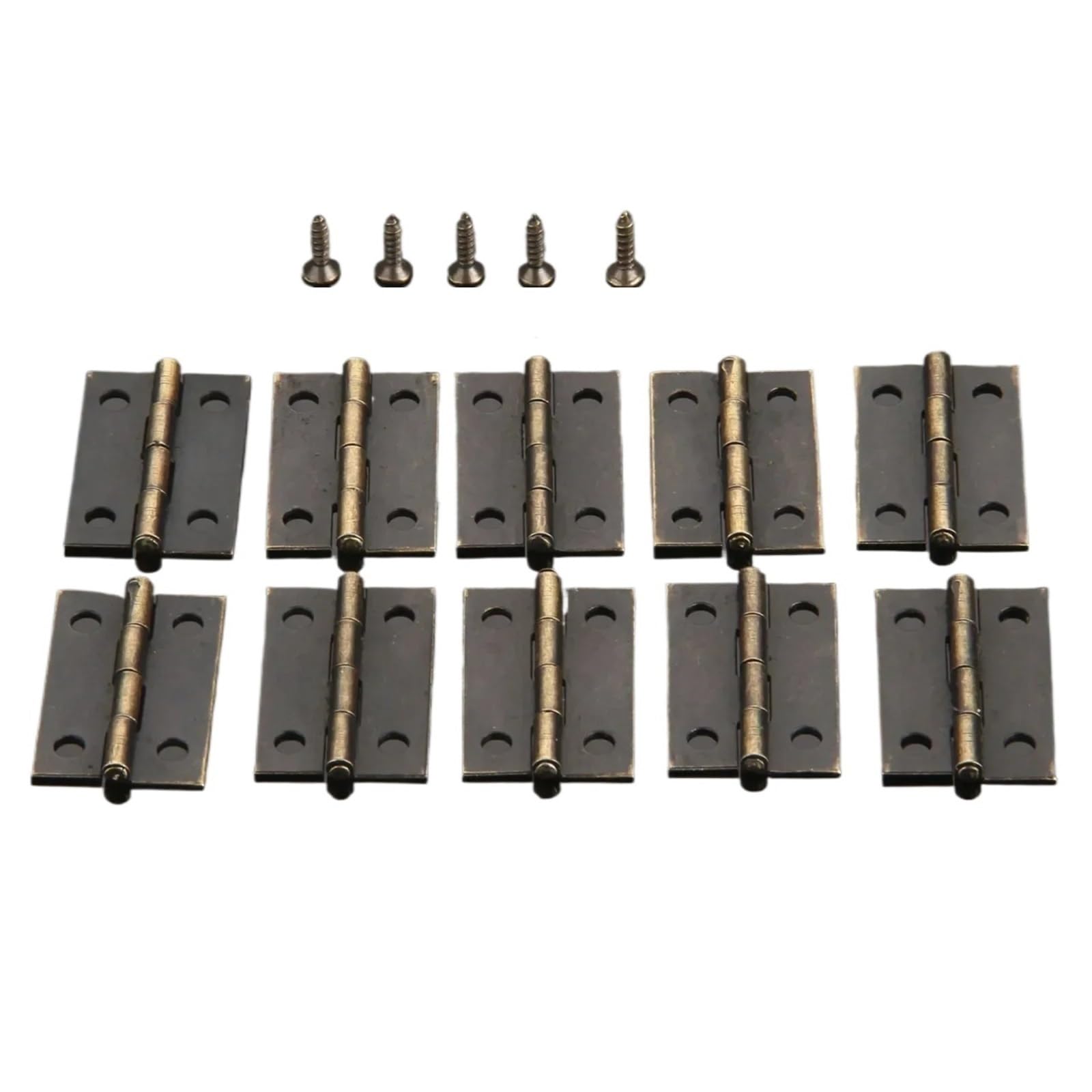 Lsnnmu Antique Bronze 30Pcs Mini Hinges Square Cupboard Door For Wooden Cabinet Drawer Jewellery Box For Door(Antique Bronze)