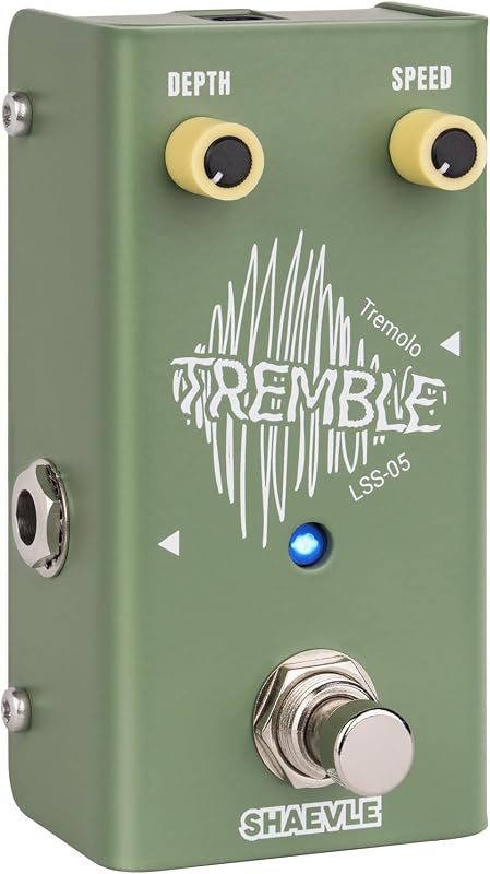 Pedal de efecto trémolo para guitarra | Circuito totalmente analógico, True Bypass, control de profundidad con compensación de volumen, pedal compacto TREMBLE (Trémolo)