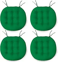 Kit 4 Almofadas Assento Cadeira Futton Futon 40x40cm Redondo Cores Diversas (Verde)