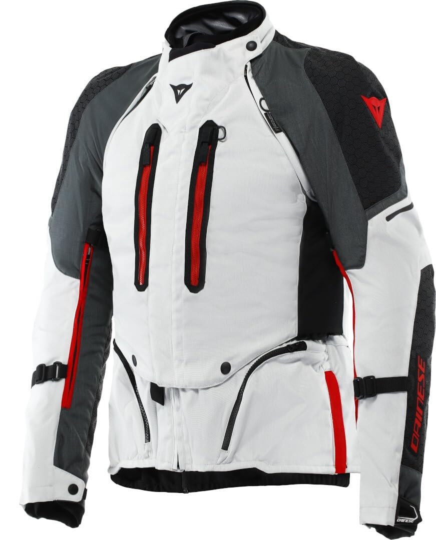 Dainese Super Adventure Absoluteshell S26 wodoodporna kurtka tekstylna motocyklowa, jasnoszary/czarny/czerwony, 60