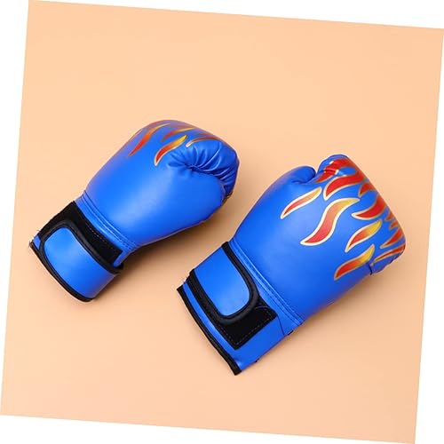 Miniatura 5 de VICASKY Guantes de boxeo para niños, guantes de entrenamiento de PU, diseño de llama para niñas, almohadillas al azar
