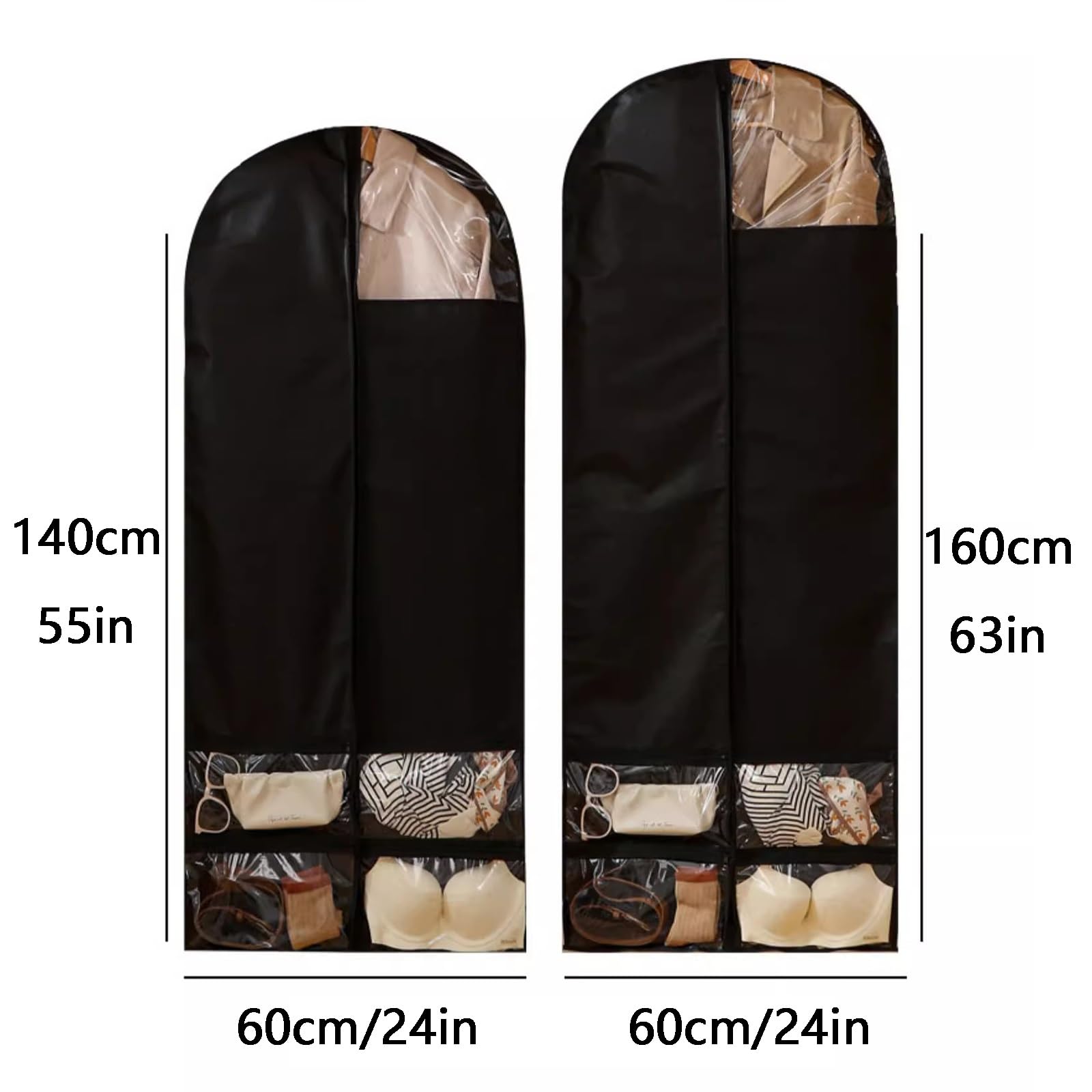 Bolsas para ropa, Bolsas de ropa for colgar, bolsas traje for almacenamiento en armario, funda for con 4 bolsillos