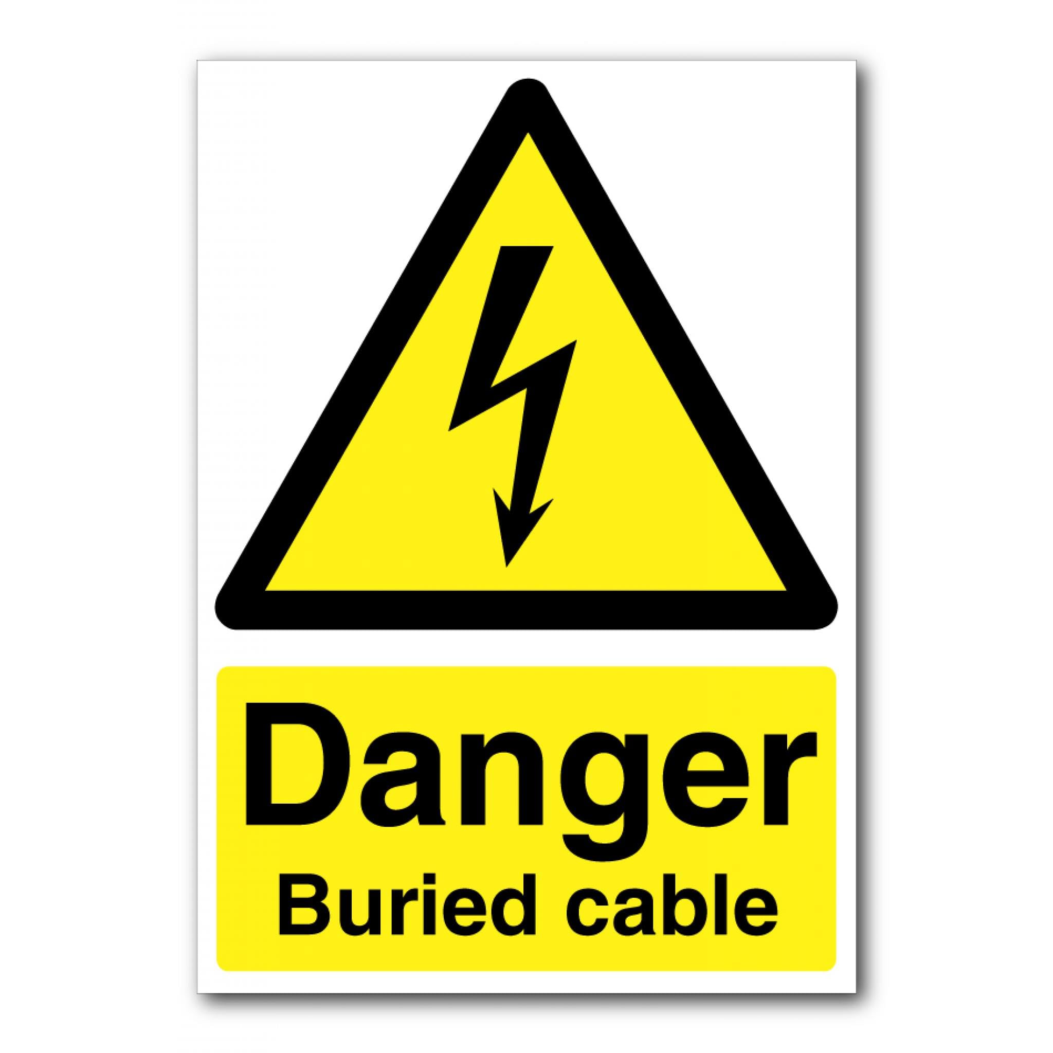 Danger Buried Cable Sign, 12x8 Inch Metal Tin Sign, Underground Cable Warning for Construction and Outdoor Areas