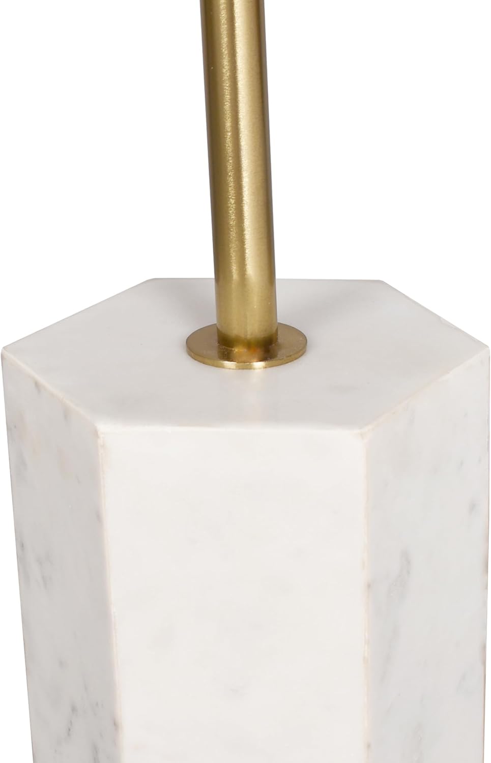 Transitional Solid Marble Drinks Table | Indoor Accent Side Table or End Table for Living Room, Bedroom & Lounge | Perfect for Beverages & Decor | 10" D x 22" H | Gold/White