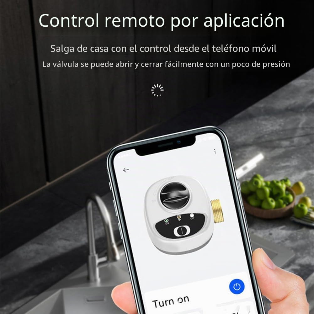 Válvula de bola eléctrica inalámbrica, Válvula de agua WiFi inteligente, Control inalámbrico de agua y gas válvula de cierre para tuberías DN15/20/25, temporizador y alarma (-EU-DN25)