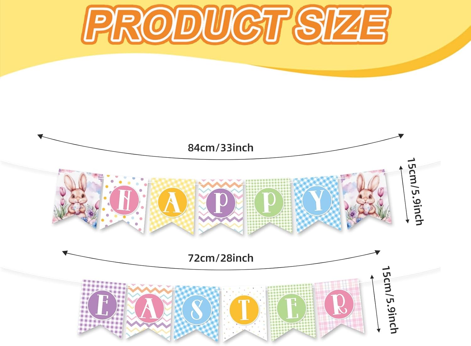 Easter Decorations Set, Happy Easter Banner, Hanging Swirls, Cake Toppers, Honeycomb Decorations for Table, Easter Party Supplies Kit for Spring Party Home Classroom Office Hanging Decoration
