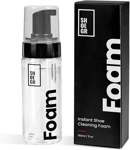 SHOEGR Instant Shoe Cleaning Foam | 150ml Shoe Cleaning Foam White Shoe Cleaning Kit, Shoe Cleaner Shampoo For Sneakers, S...