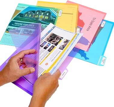 Ultimate Office Poly Color File Folders Letter Size, 5th-Cut Tabs, Set 100