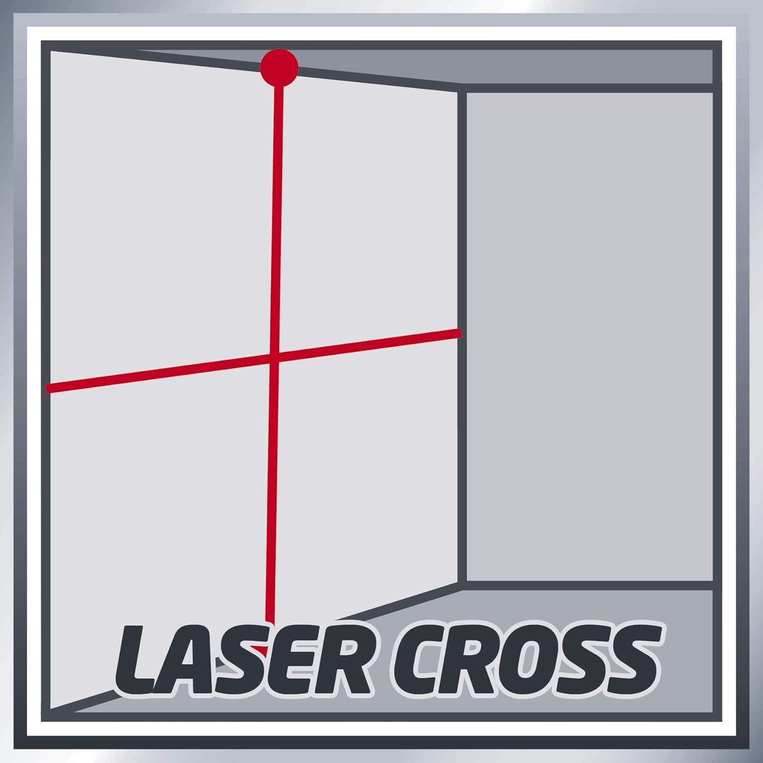 Einhell Niveau laser croix TC-LL 2 (Portée 8 m, Projection facile d'une croix laser, Niveau à bulle digital) Livré avec pince universelle et sacoche de rangement
