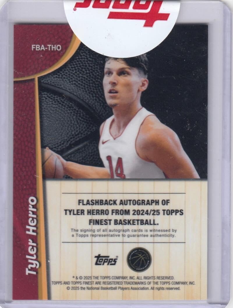 Basketball Trading Card 2024-25 Topps Finest Flashback Autographs #FBA-THO Tyler Herro EX/NM Auto /99