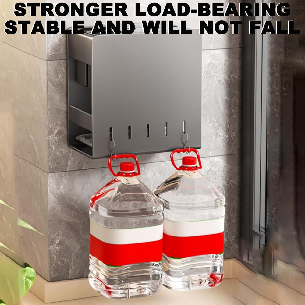 Portacuchillas De Acero Inoxidable De Pared Sin Perforaciones, Con Capacidad Para 7 Cuchillos, Con Bandeja De Drenaje, Orificio De Ventilación, Portacuchillas Sin Cuchillo,Blanco