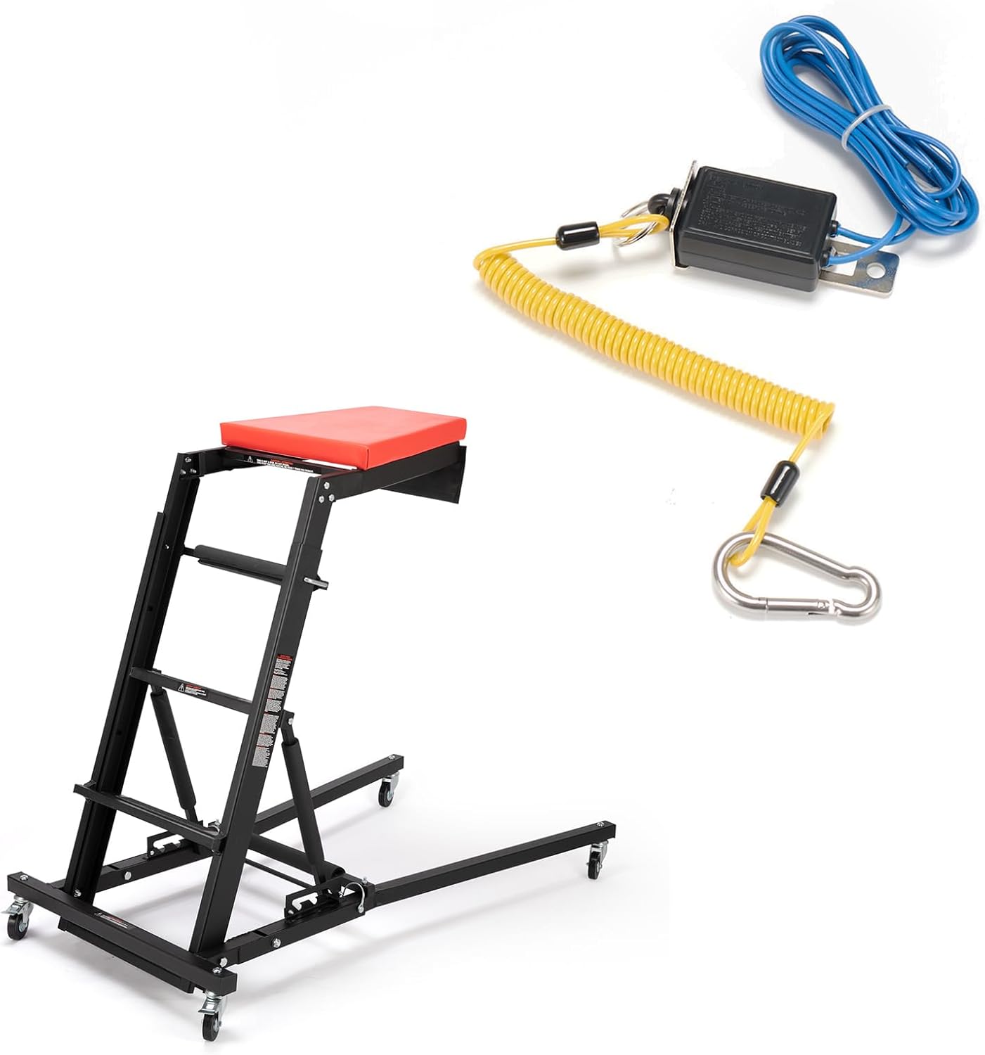 BUNKER INDUST Automotive Engine High Top Creeper Workstation Shop Mechanic + Trailer Breakaway Switch