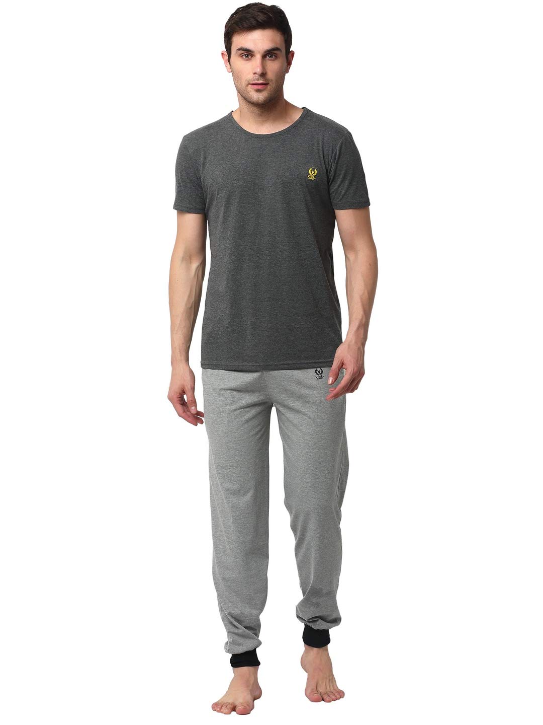mack jonney Cotton Blend Night Suit Co-ord Set for Men with Round Neck Half Sleeve T-Shirt and Track Pant Pajama Set-picture-22