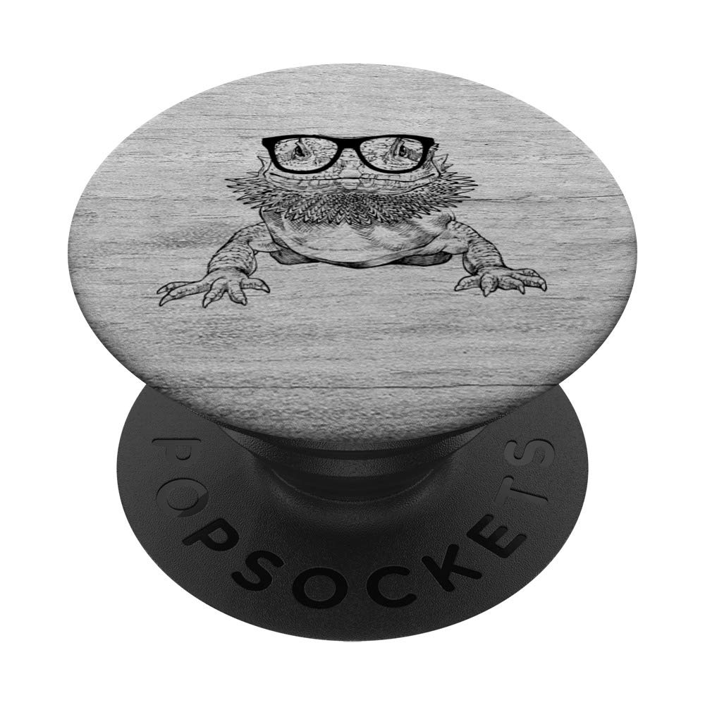 Bearded Dragon Nerdy Glasses Animal PopSockets PopGrip: Swappable Grip for Phones & Tablets