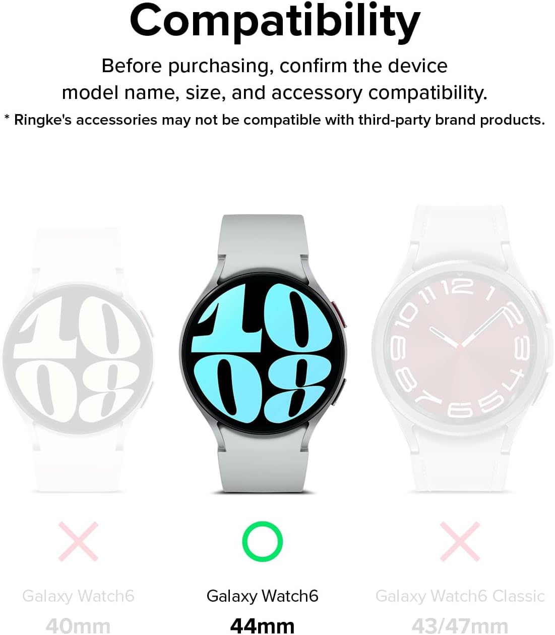 Ringke Glass [4 Pack] Compatible with Samsung Galaxy Watch 6 Screen Protector (44mm), Anti Scratch 9H Hardness Protective Tempered Glass - R6