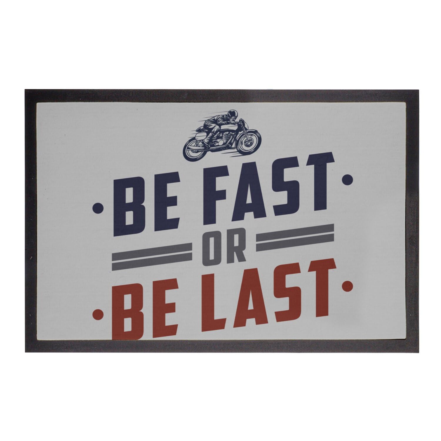 Paillasson gris cafe racer grand format 75x50cm tapis d'entrée anti-poussière