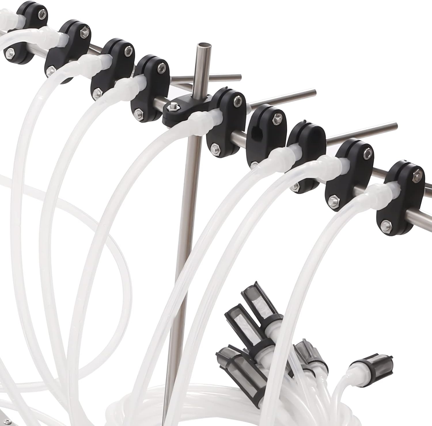 Liquid Filling Machine 8-Head Semi-Automatic Electric Bottle Filler, 8 Head Liquid Filling Machine with LCD Display & Button Control for Juice, Essential Oil, MCT Oil