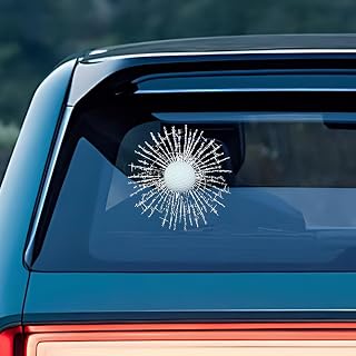 3D Prank Tricky Broken Glass Car Sticker Decal, Golf Hits Car Window Styling Sticker, Vinyl Window Self Adhesive Decal, Funny Decoration Decals for SUV, Truck, Laptop, Wall (Golf)