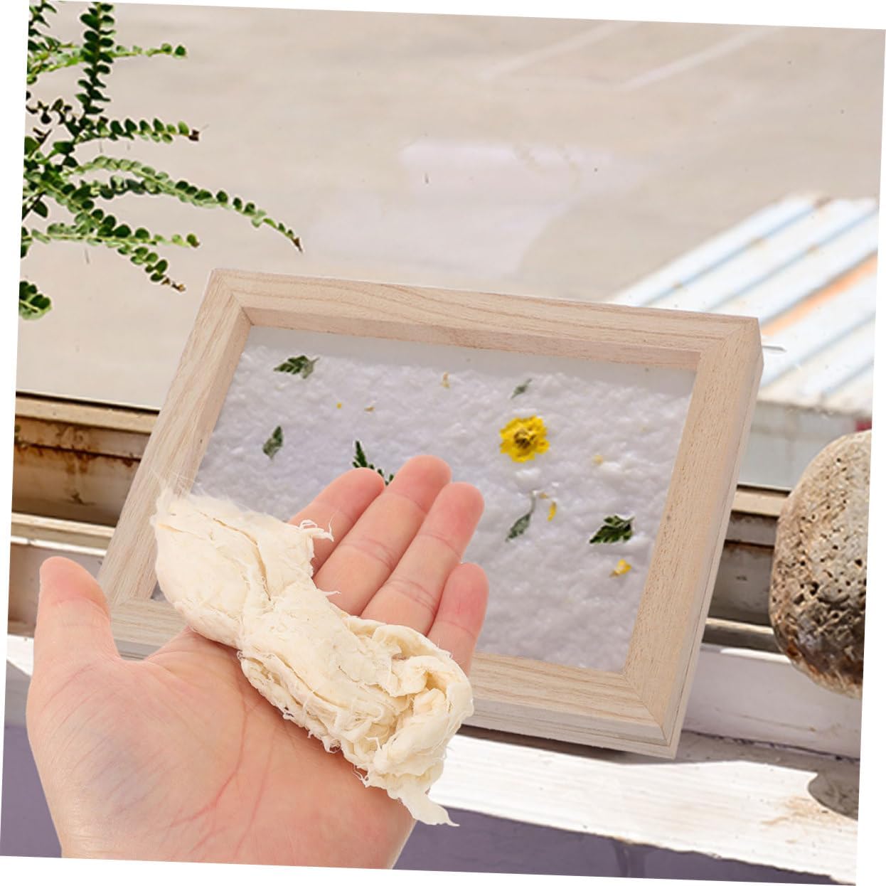 CORHAD 2pack Eco-Friendly Handmade Paper Pulp Natural Paper for Craft DIY Papermaking Supplies Rice