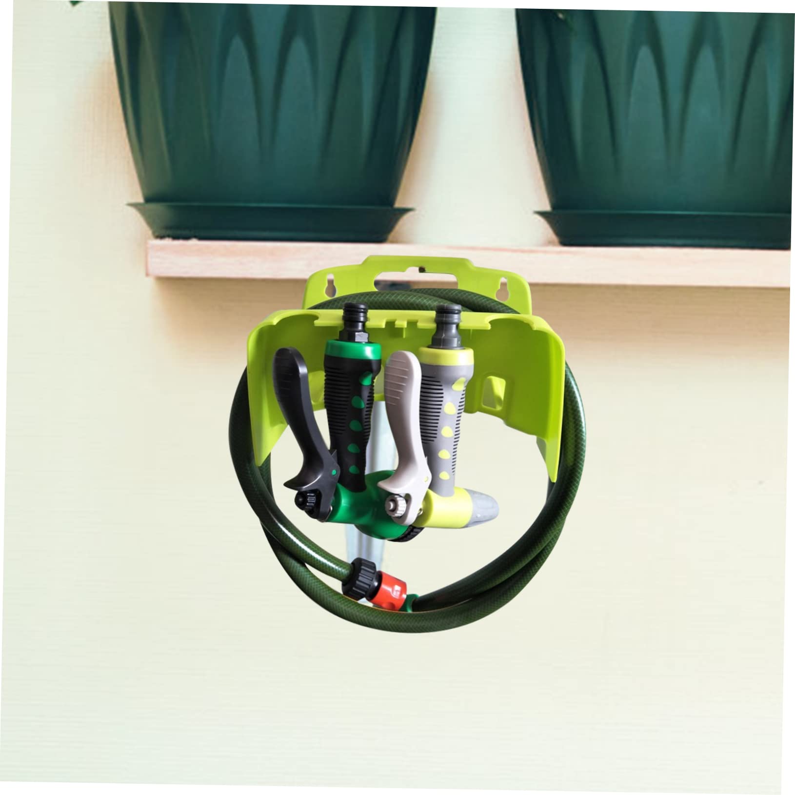 6 Stück Kunststoff-Rohrregal, Kleiderbügelständer, L-Halterungen, robuste Regalhalterungen, robuste Kunststoff-Schlauchaufhänger, Gartenschlauchhalter, Wandmontage, Wasserschlauch-Regal, Wasserrohr-Or