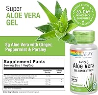 Vista 3 de SOLARAY Super Aloe Vera Gel 8000mg Aminoácidos, Vitaminas, Minerales, Enzimas y Antioxidantes Naturales para un Apoyo a la Digestión Saludable