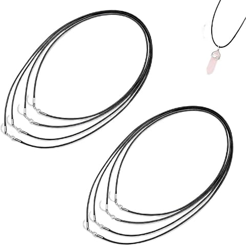 Cordones de Cuero con Cierre y Cadena Extensora, 8 Piezas en 4 Longitudes 40 45 55 60 cm, Collares Trenzados Unisex para Colgantes, Pulseras, Uso Diario y Regalo