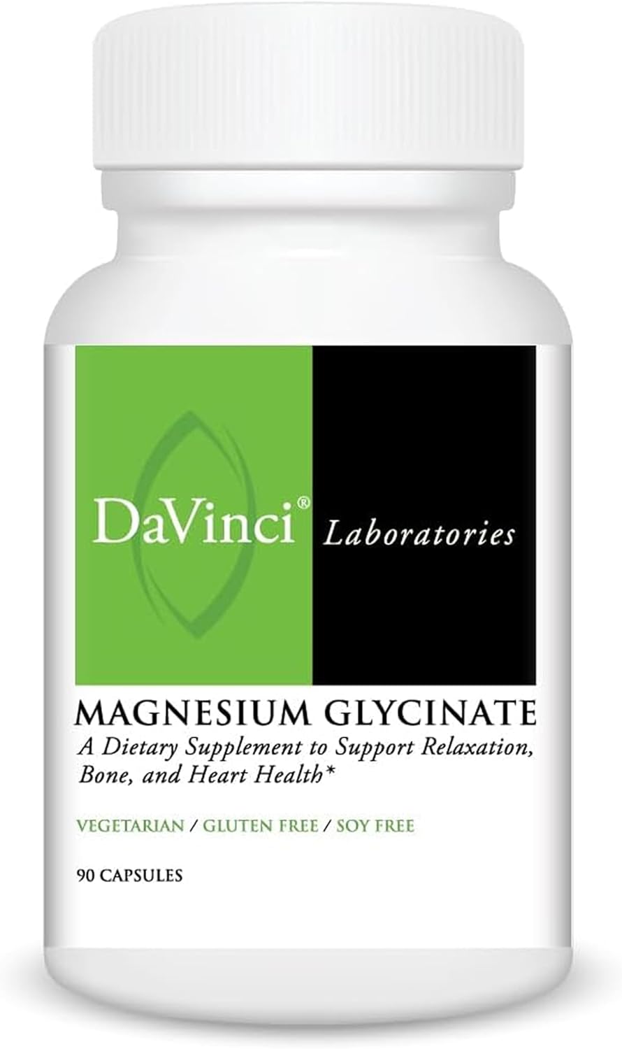DaVinci Labs Magnesium Glycinate - Supports Sleep, Heart, Brain, Relaxation & Bone Health* - Bioavailable & Stomach-Friendly* - 90 Capsules