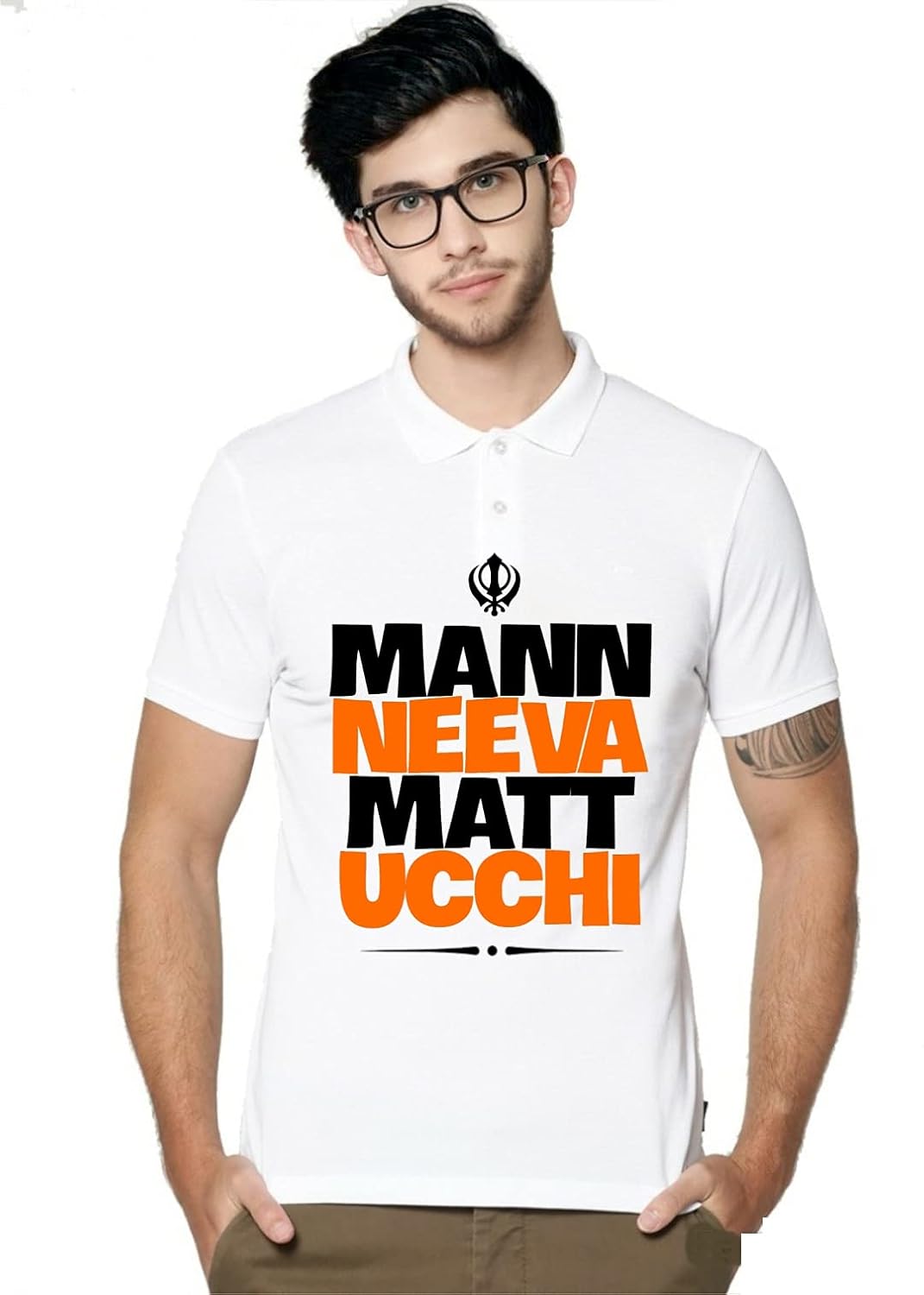 Buy Men's Regular Fit Polo Style White Half Sleeve Mann NIVA MATT